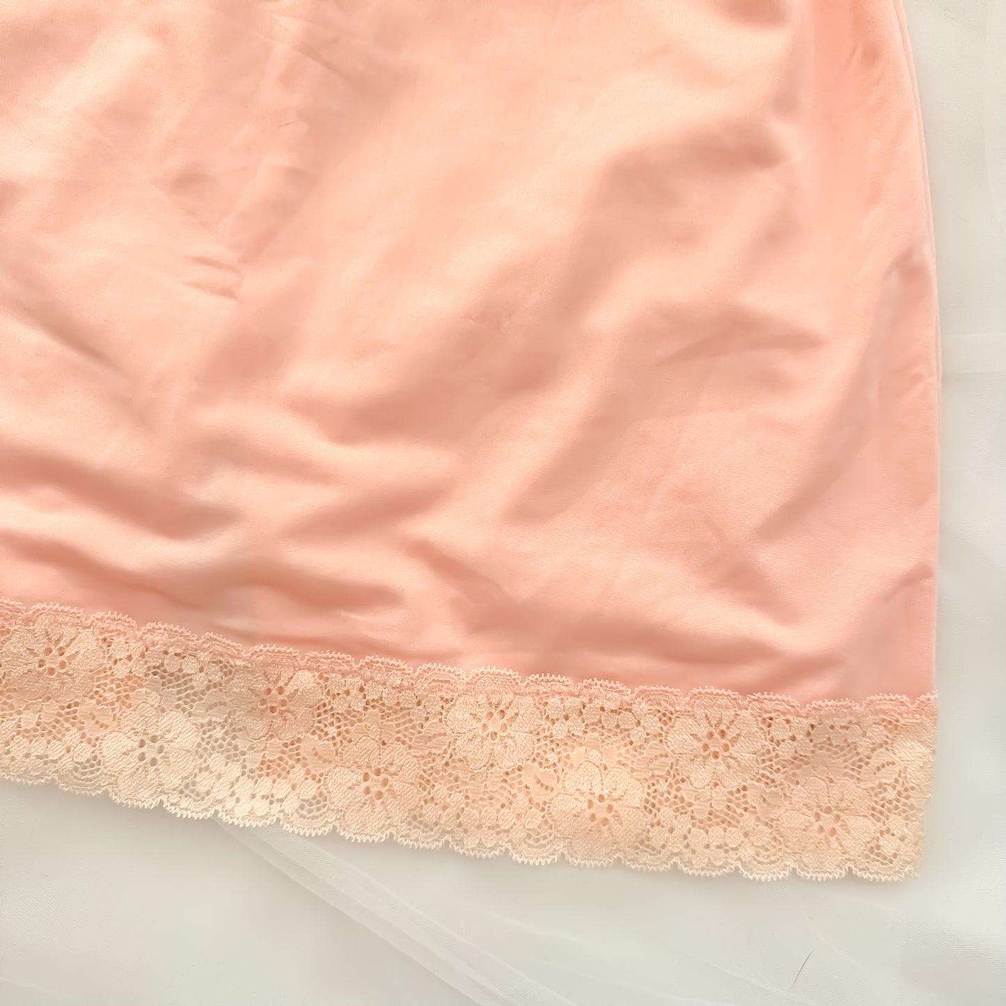 Japanese Tangerine Lace Trim Slip