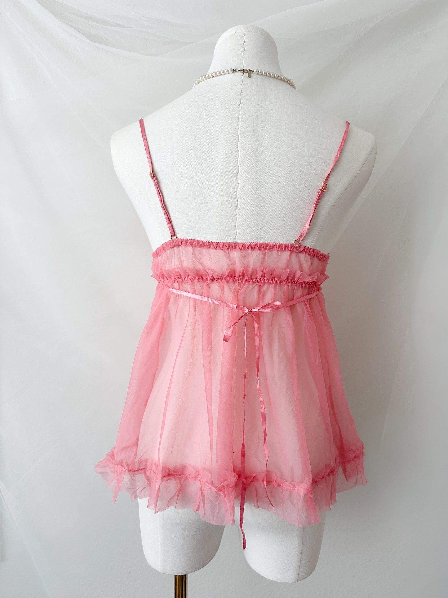 Rosy Tulle Babydoll Camisole