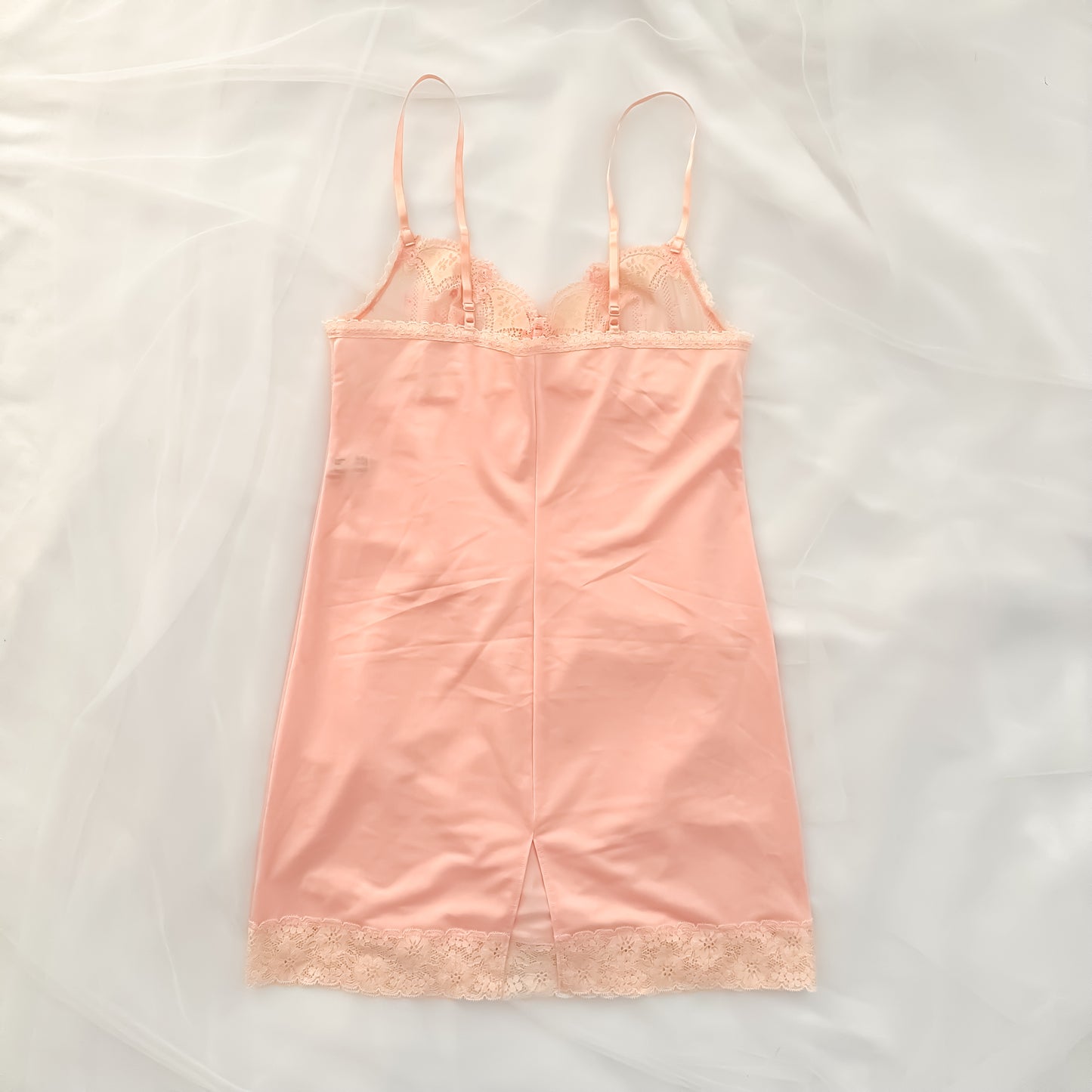 Japanese Tangerine Lace Trim Slip