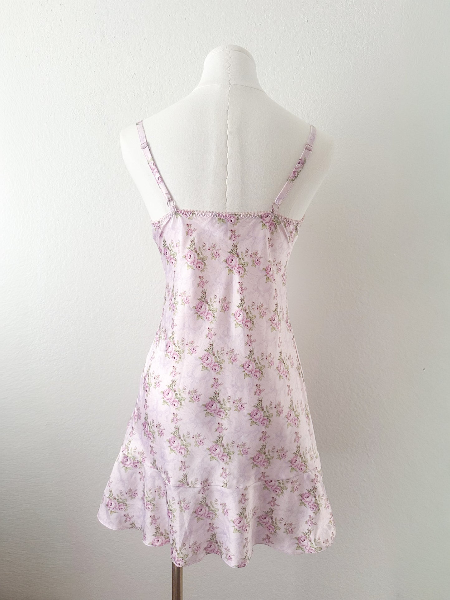Satin Lavender Rose Slipdress