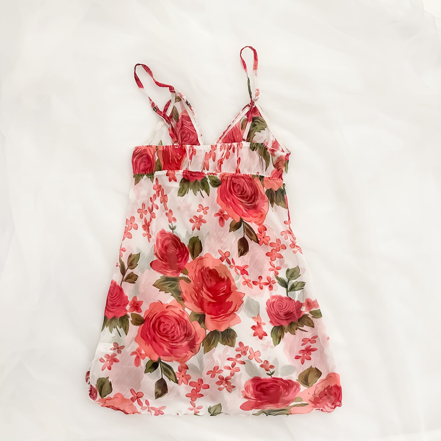 Japanese Sheer Red Rose Slip