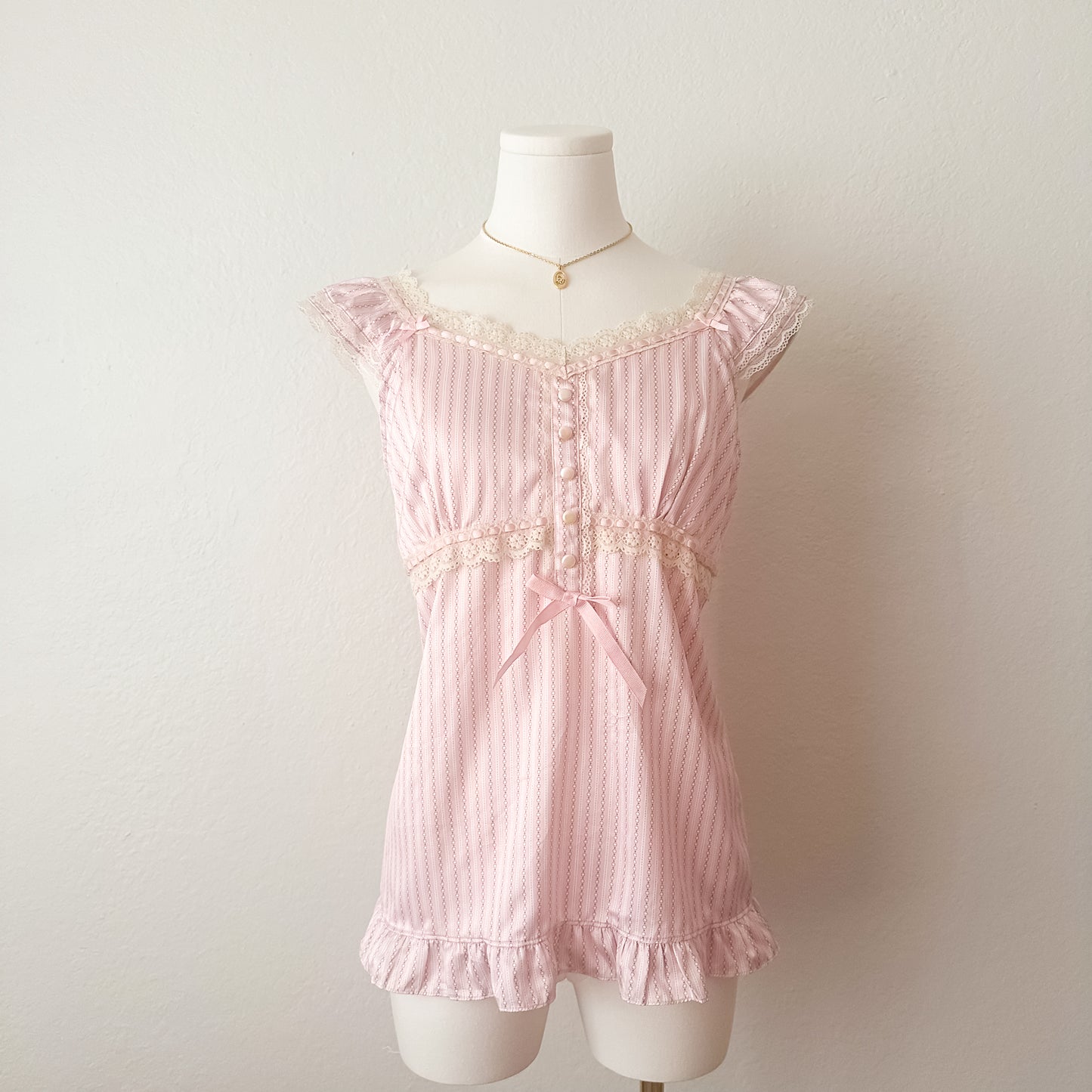 Lace Petal Stripe Blouse