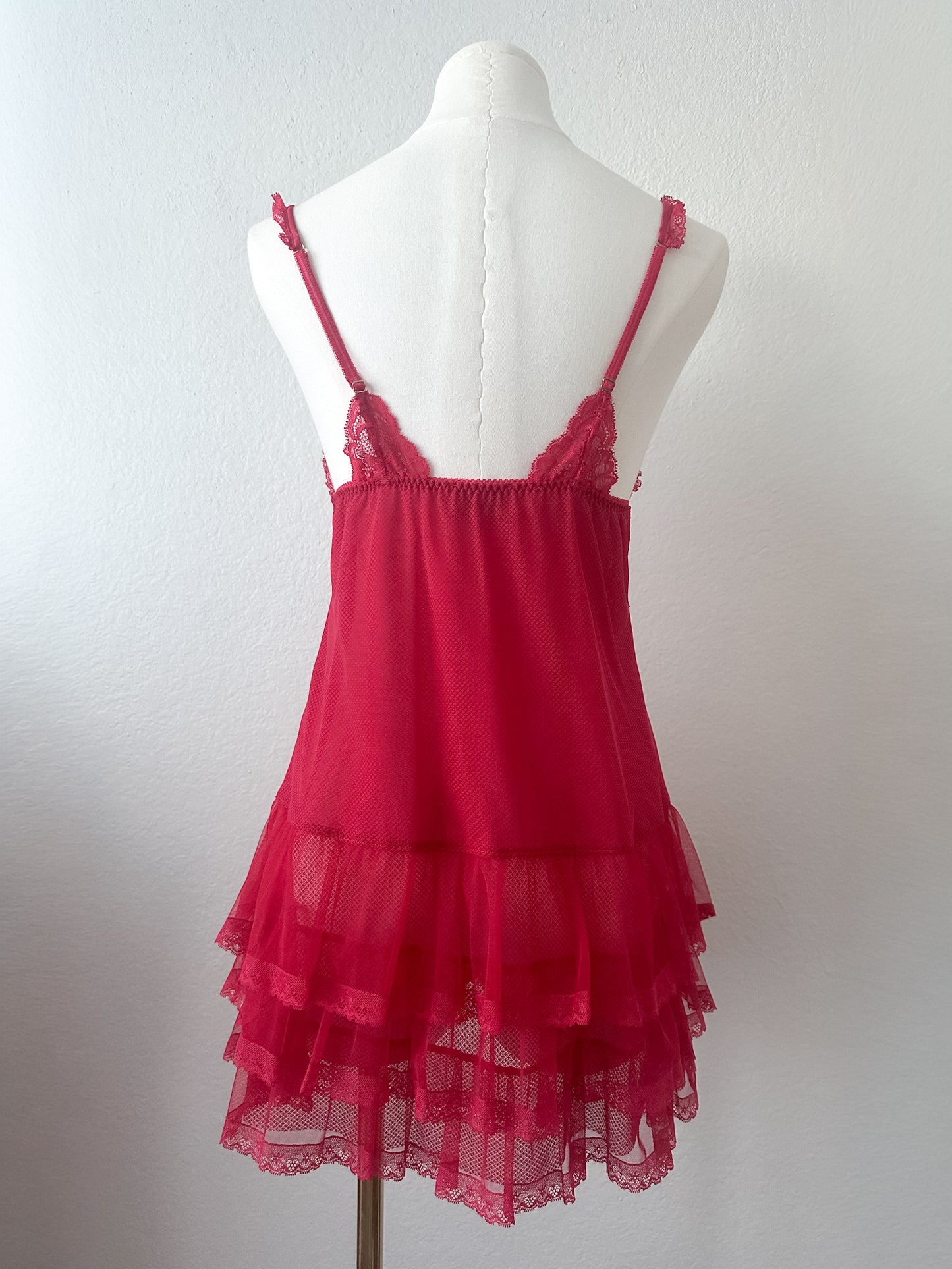 Eblin Rouge Lace Ruffle Slip