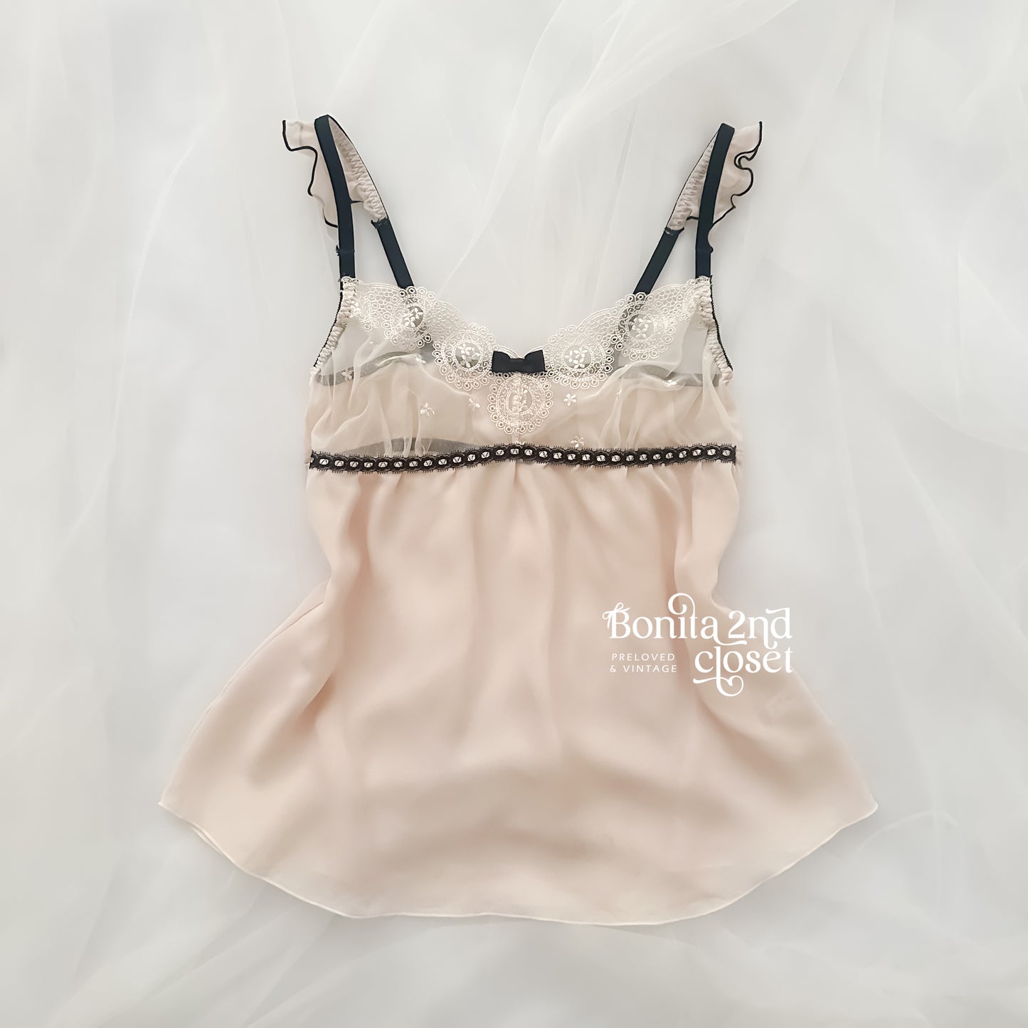 Sheer Cream Pearl Camisole
