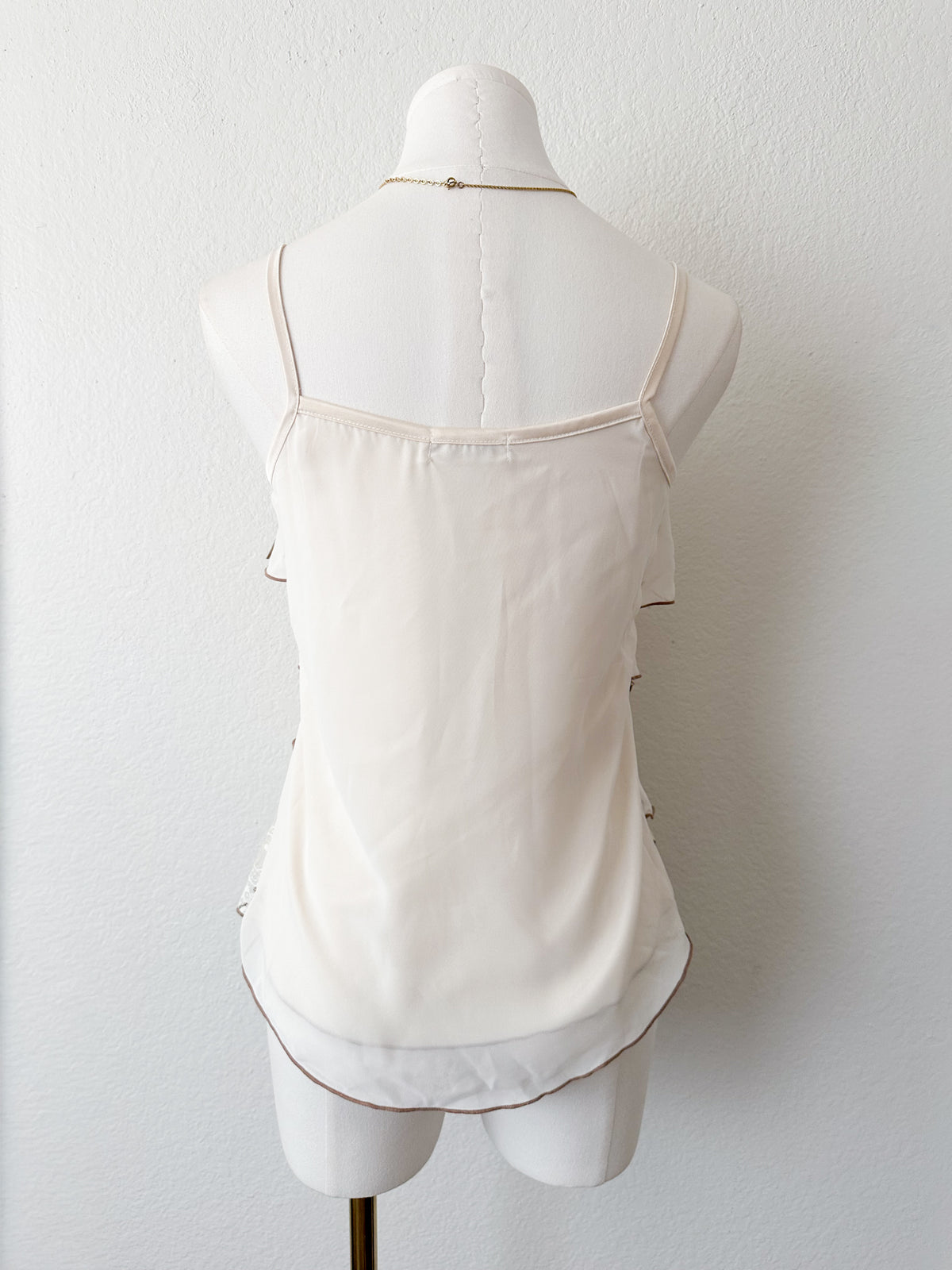 Mocha Cream Ruffle Cami