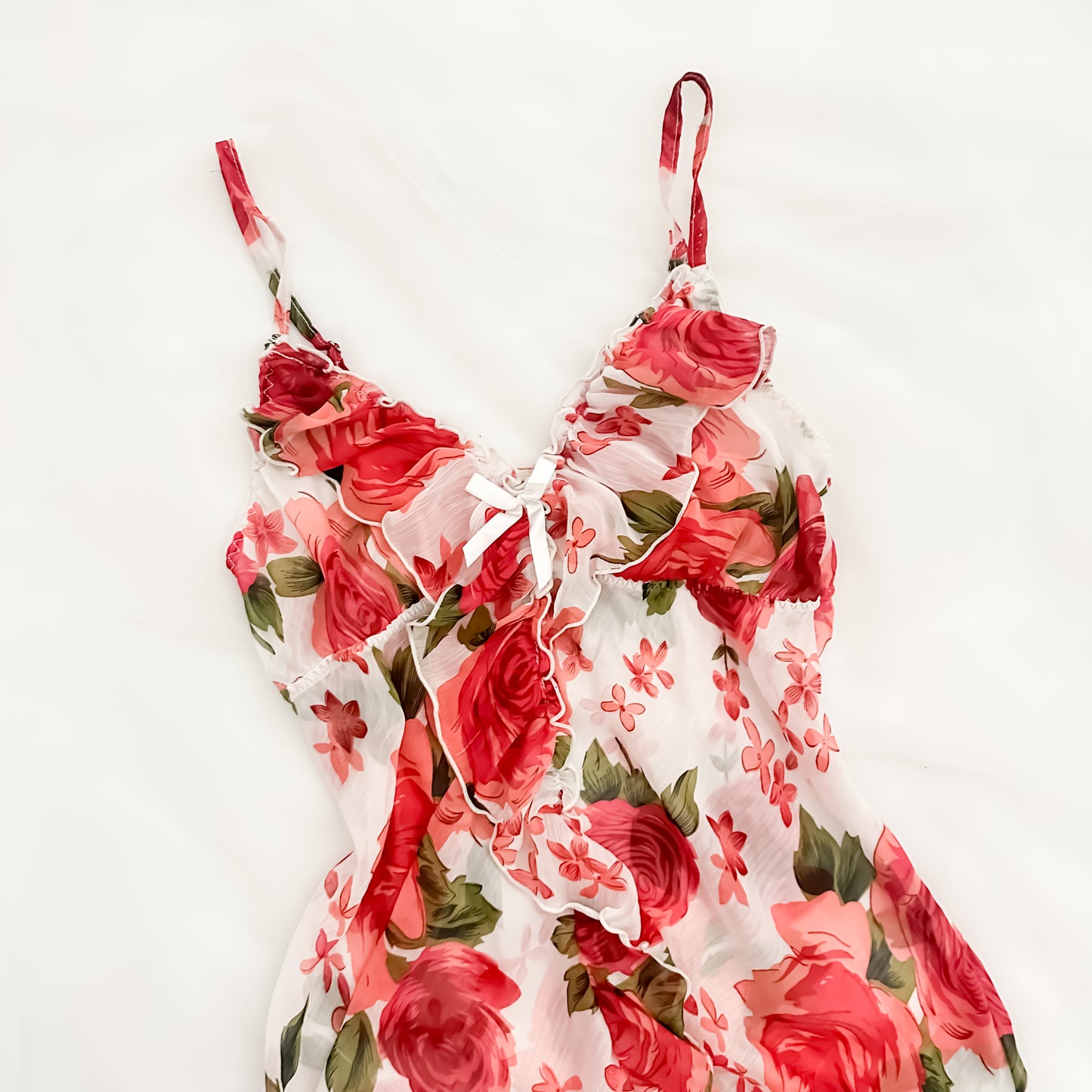 Japanese Sheer Red Rose Slip