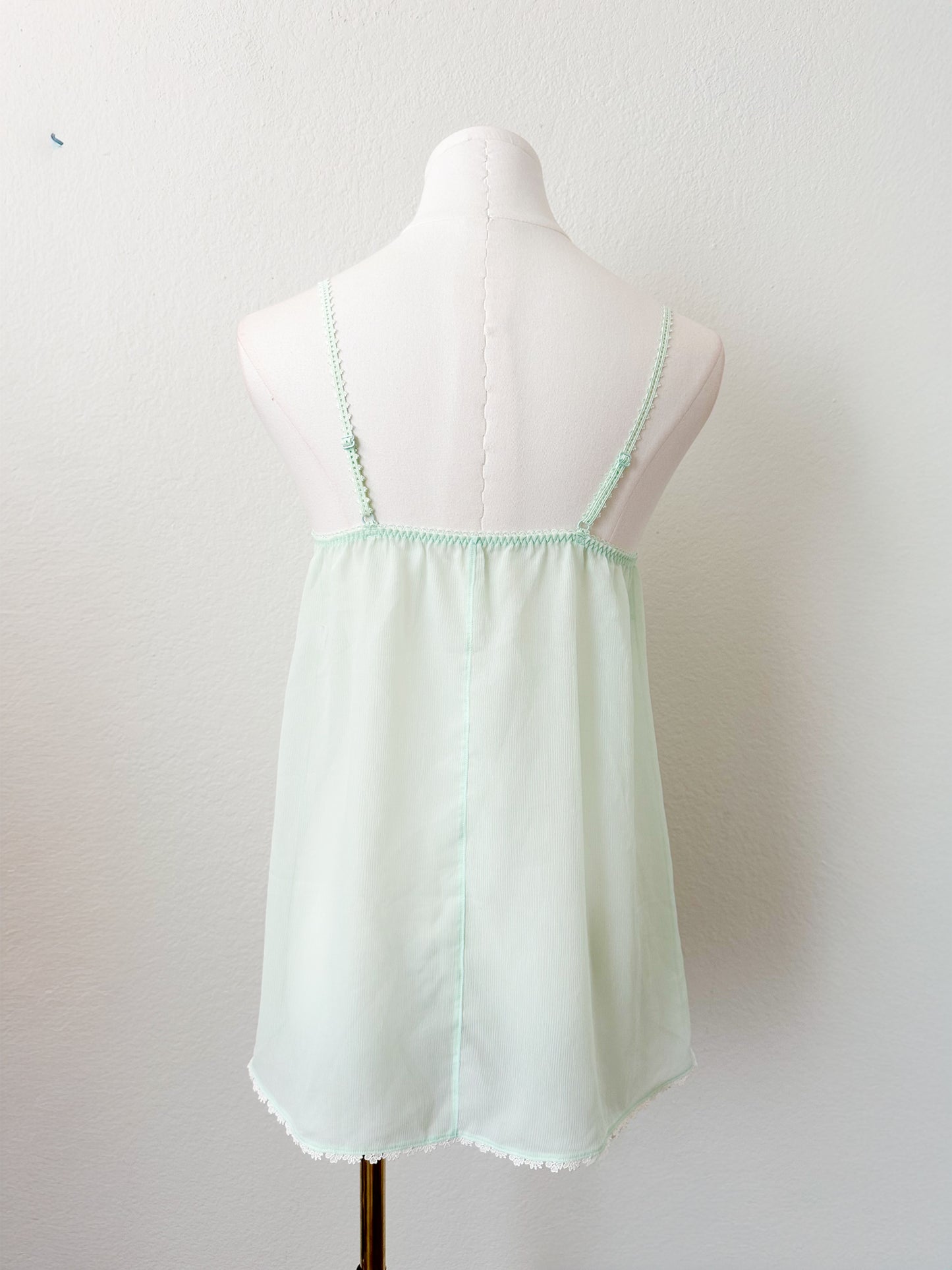 Mint Floral Embroidery Camisole