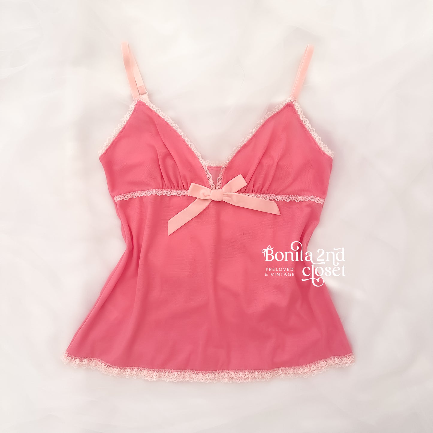 Japanese Mesh Pinky Lace Camisole