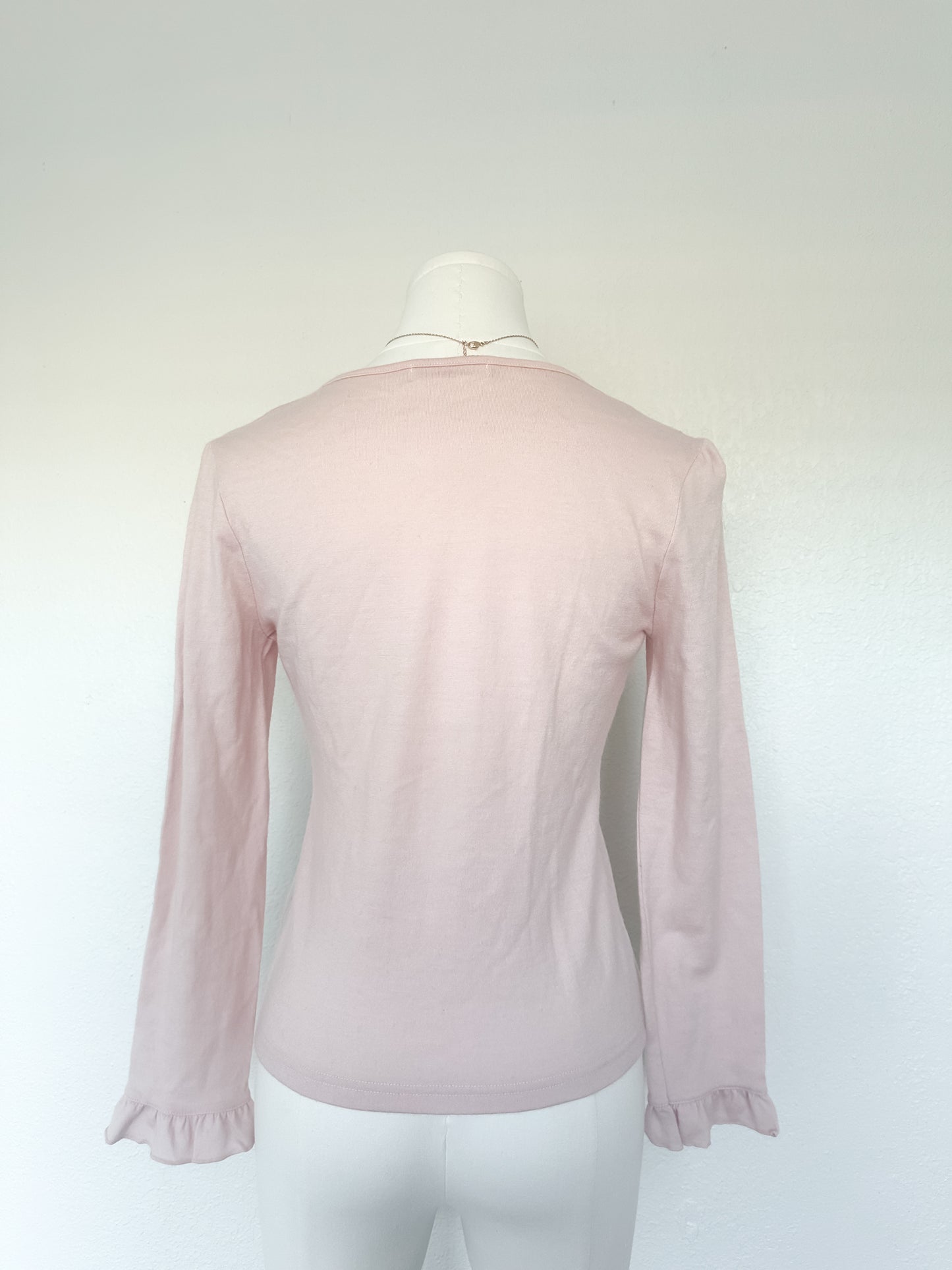 Pink Ribbon Ruffle Long Sleeve