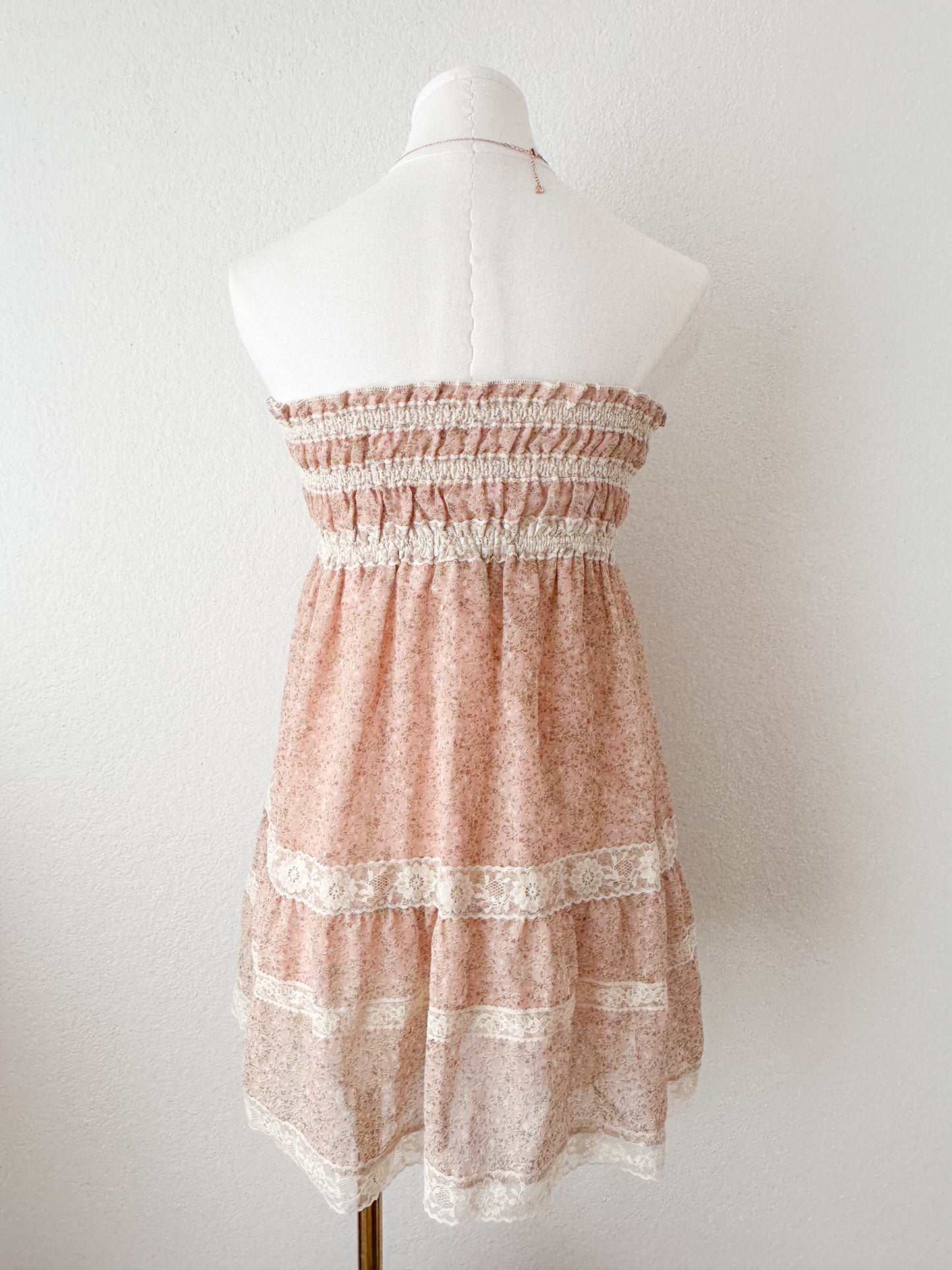 Floral Lace Trim Babydoll Dress