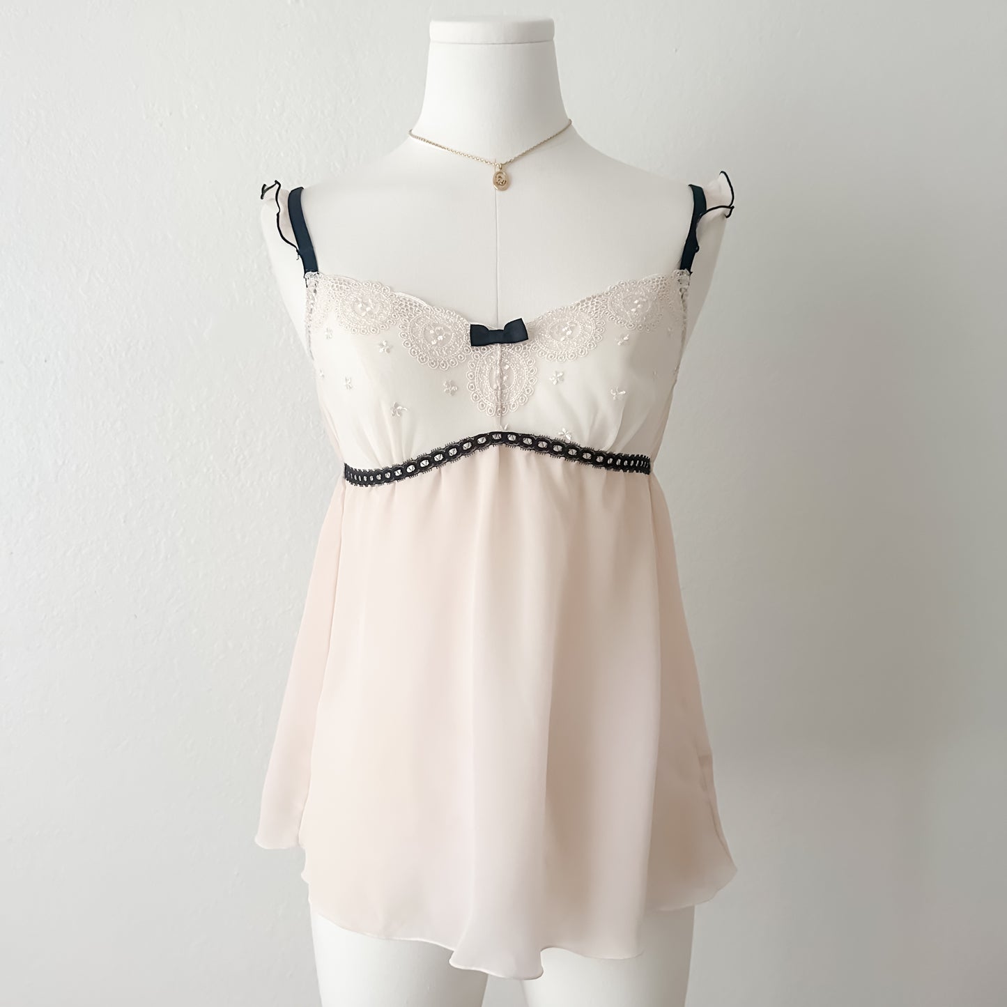 Sheer Cream Pearl Camisole