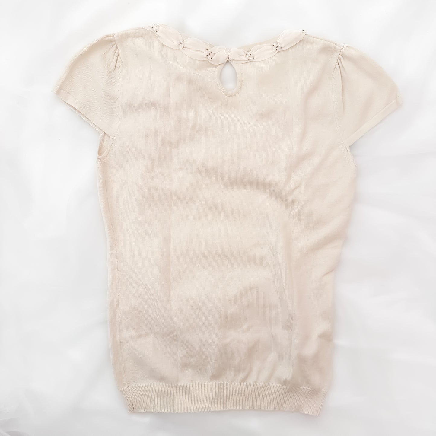 Tan Cream Coquette Top