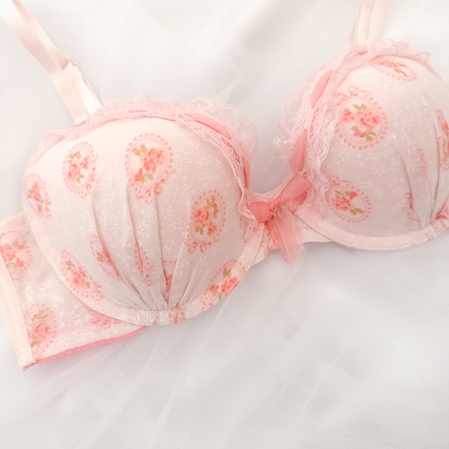 Rare Coquette Milkmaid Floral Pattern Bra 36A