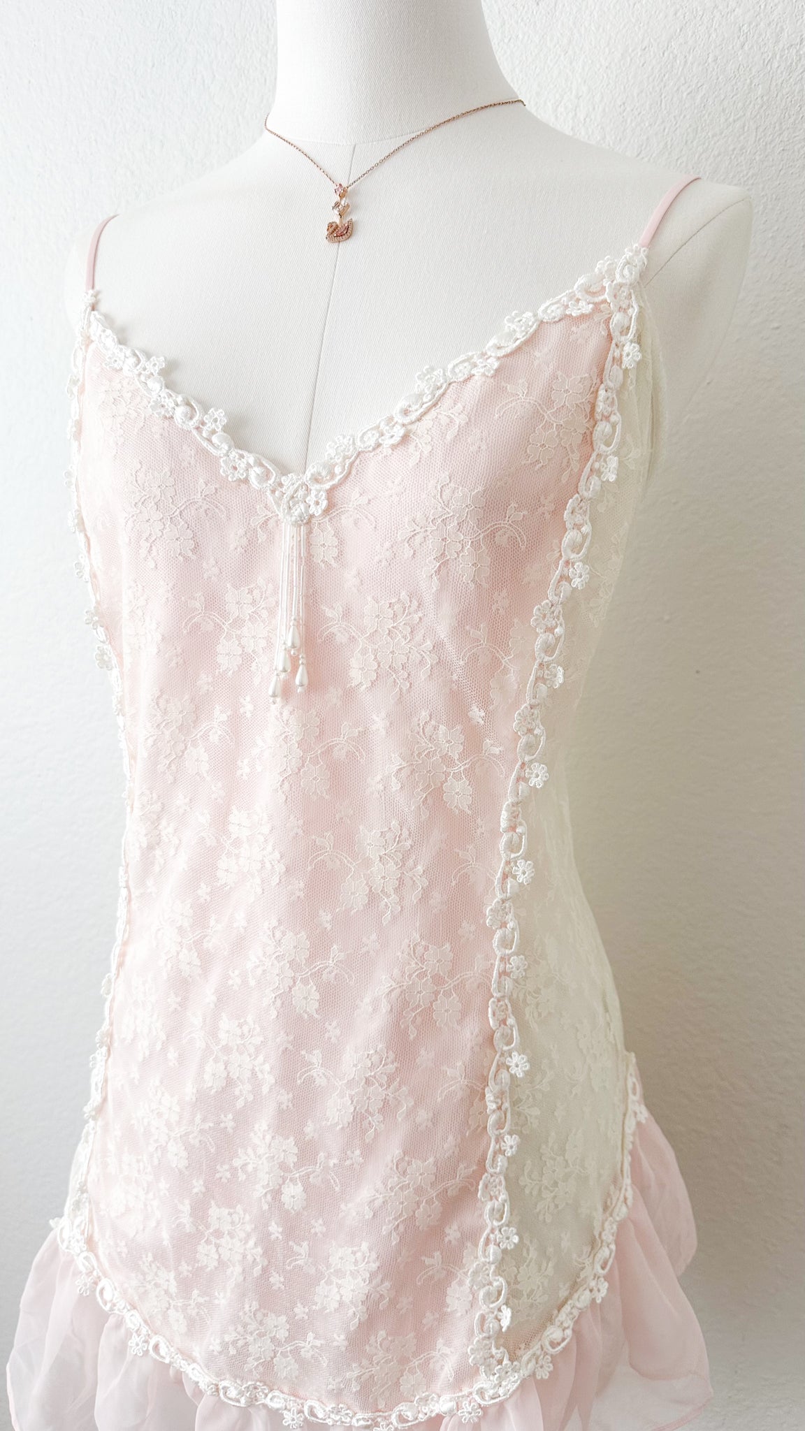 Vintage Blush Lace Babydoll