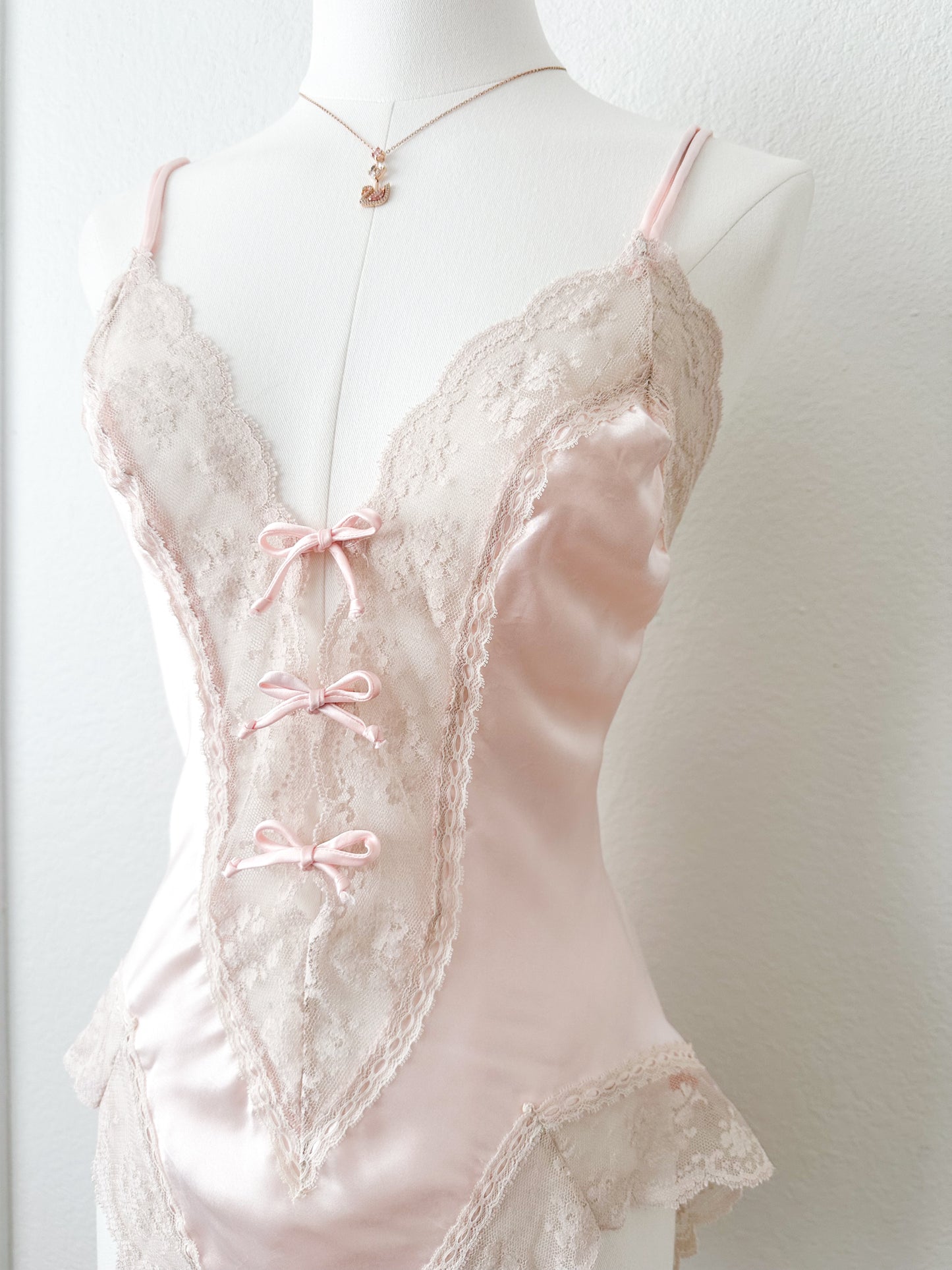 Vintage Blush Ribbon Teddy