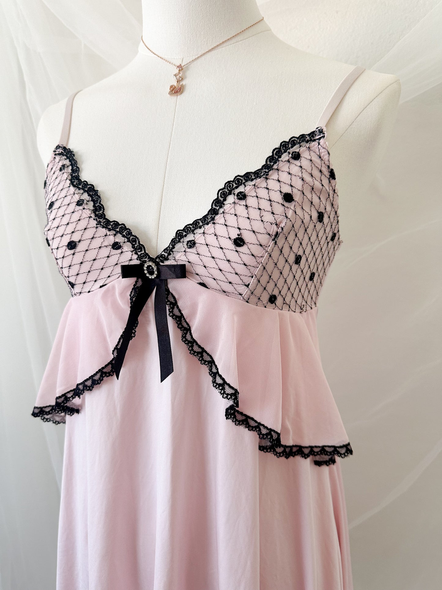 Noir Bow Darling Slipdress