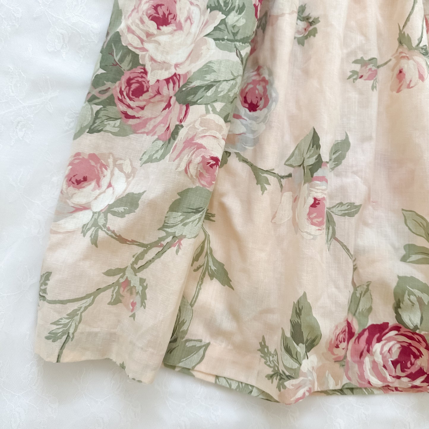 Vintage Cottage Floral Midi Skirt