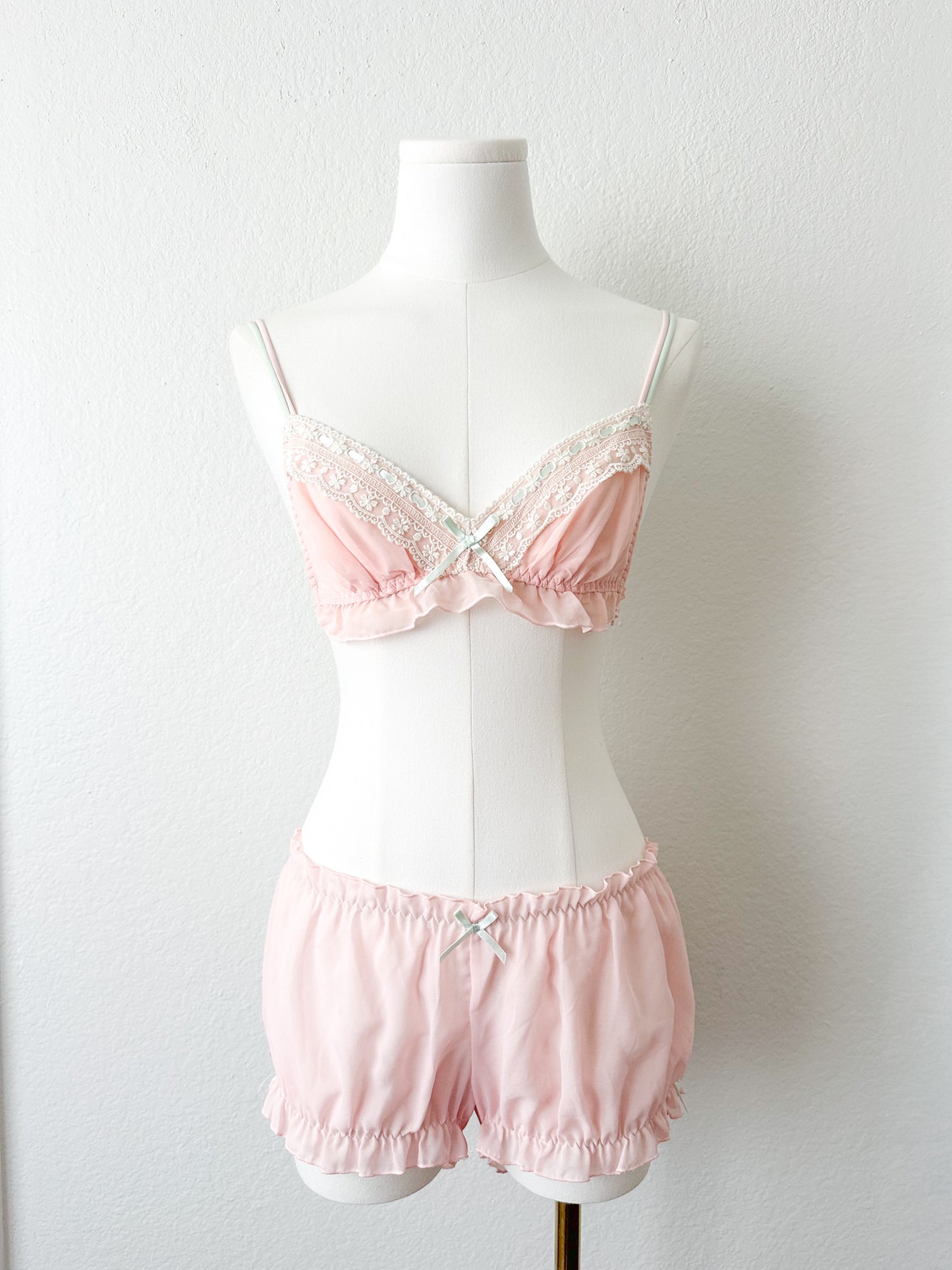 Blush Petal Ribbon Lounge Set