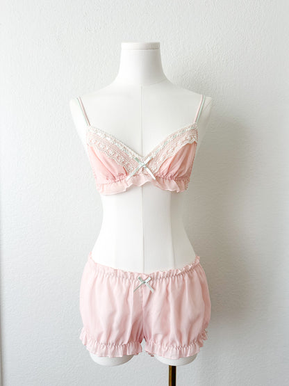Blush Petal Ribbon Lounge Set
