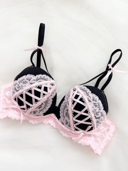 Ribbon Corset Lace Bra 34B