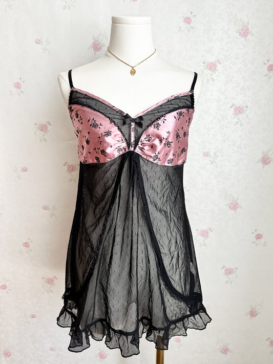Black Sheer Mesh Rosy Slip