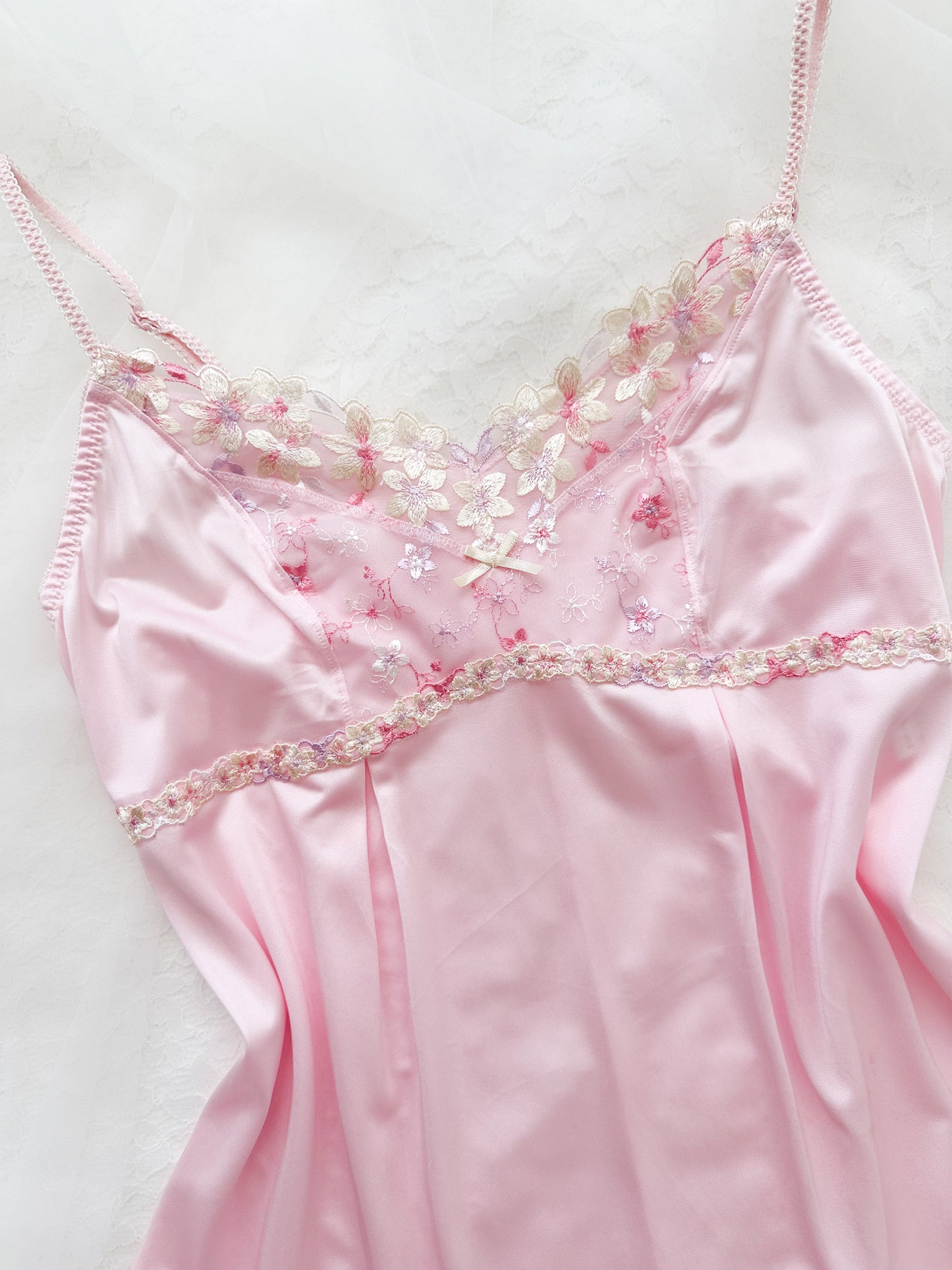 Pink Mousse Lace Camisole