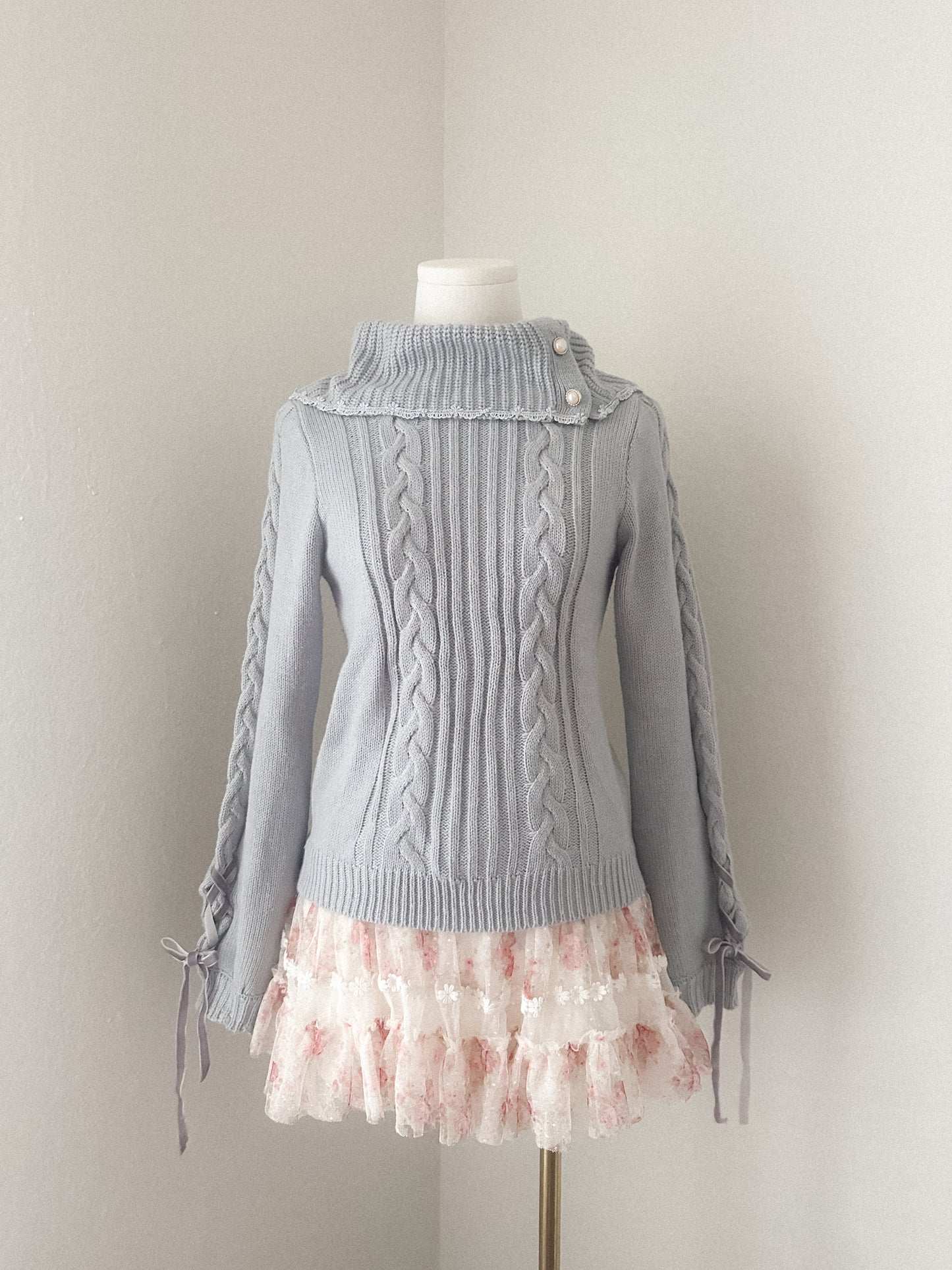 Lizlisa Ribbon Frost Knit Sweater