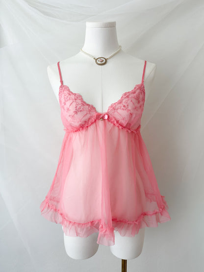 Rosy Tulle Babydoll Camisole
