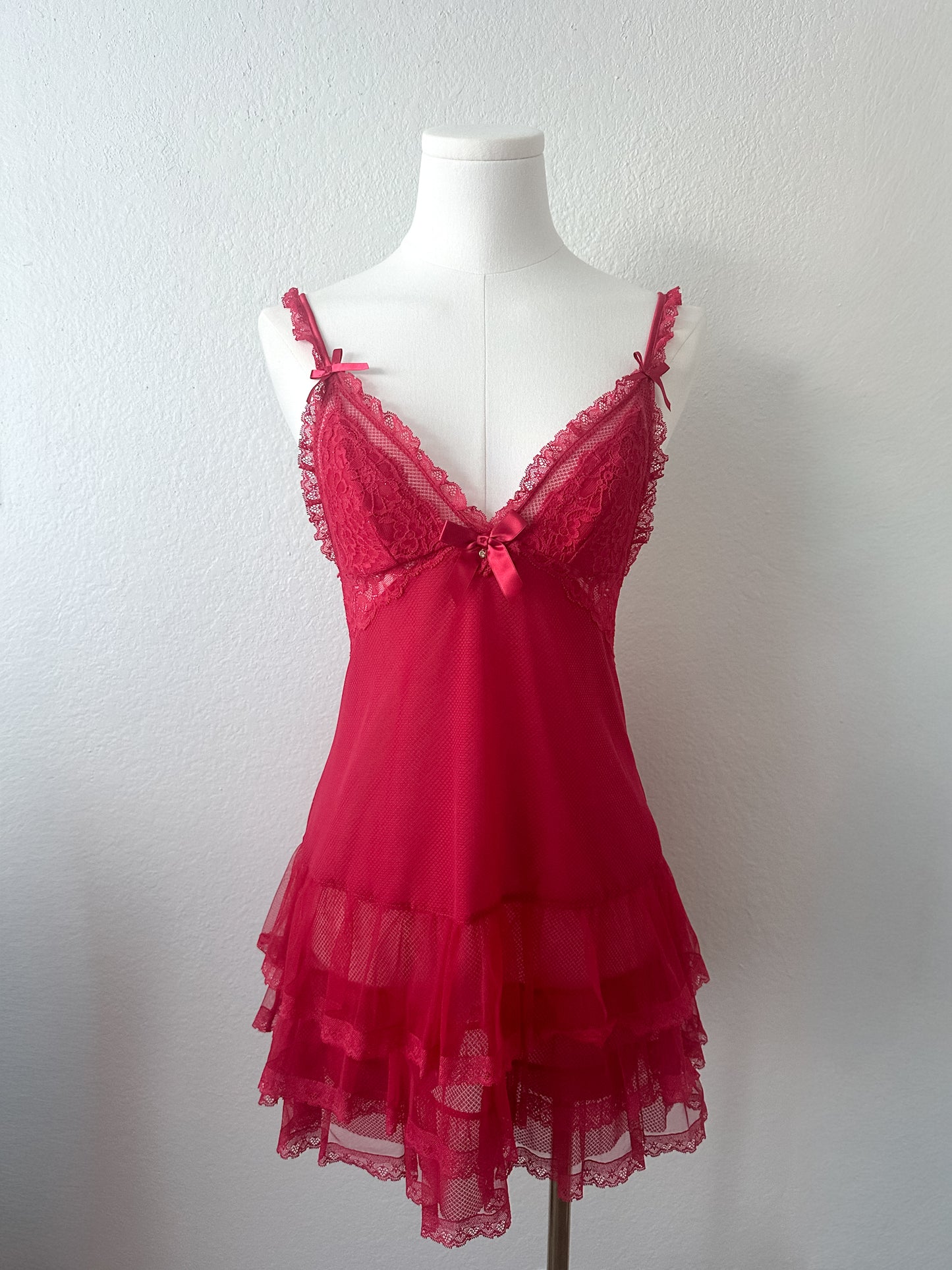 Eblin Rouge Lace Ruffle Slip