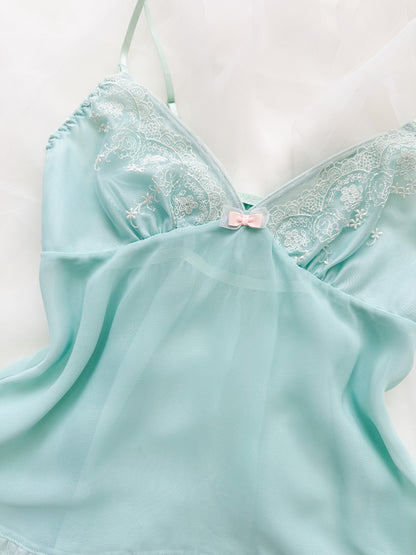 Teal Floral Ruffle Camisole