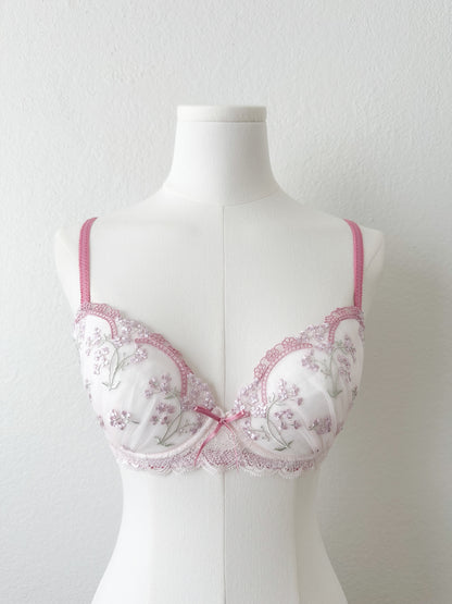 Pink Floral Bra Set