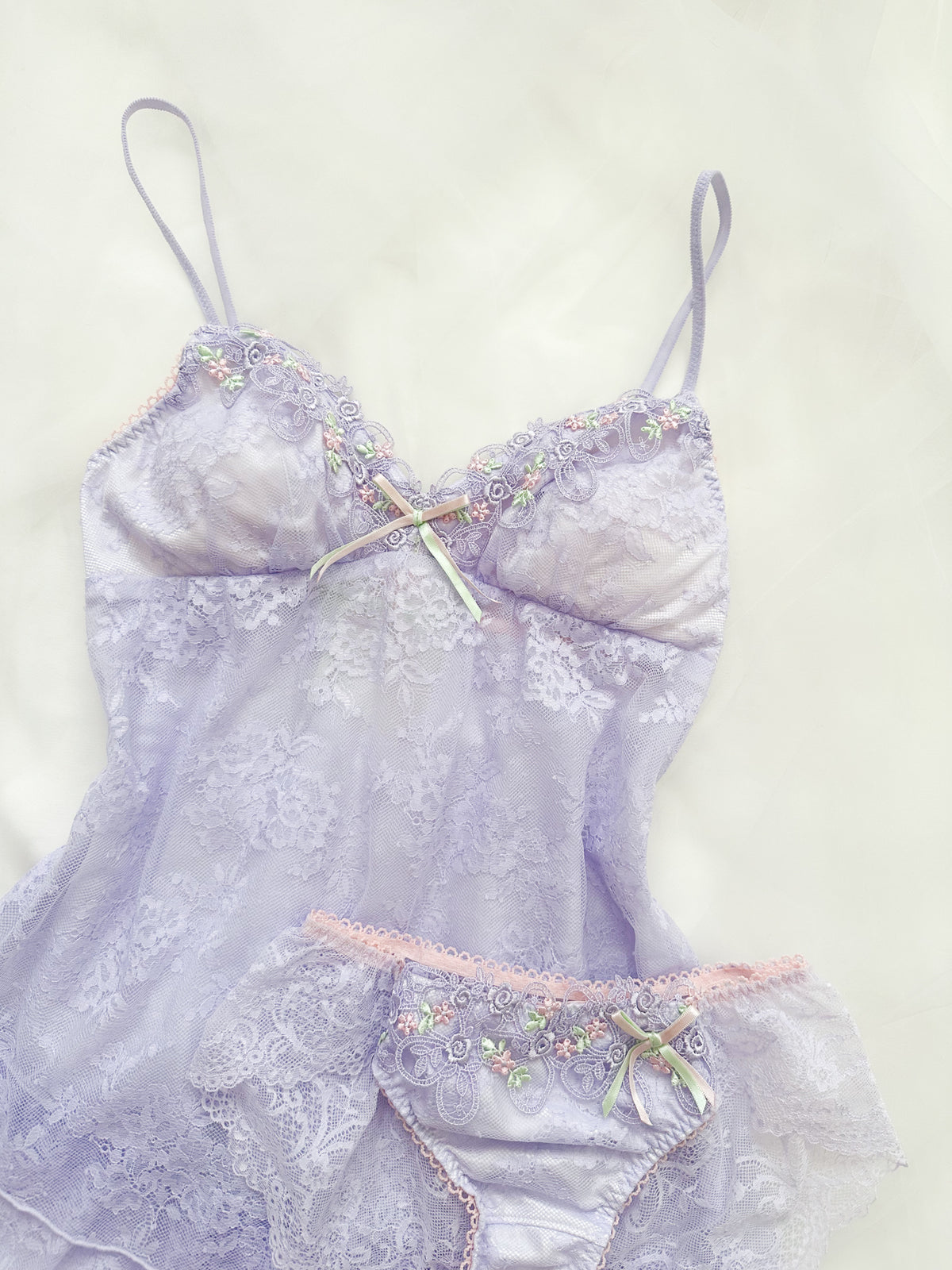 Lavender Fairy Lace Babydoll Set