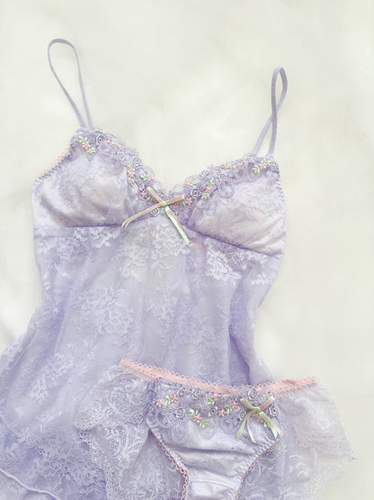 Lavender Fairy Lace Babydoll Set