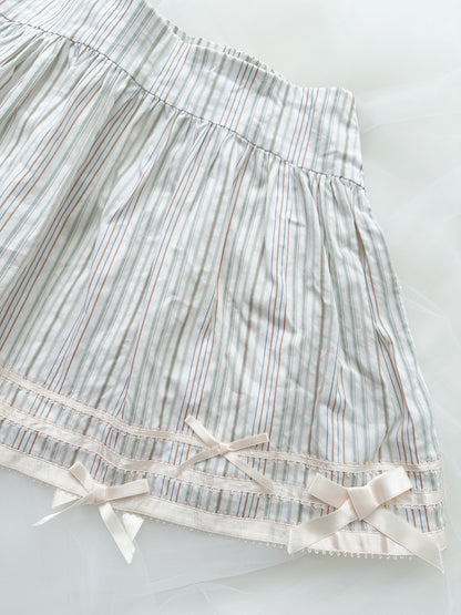 Cottage Ribbons Green Stripe Skirt