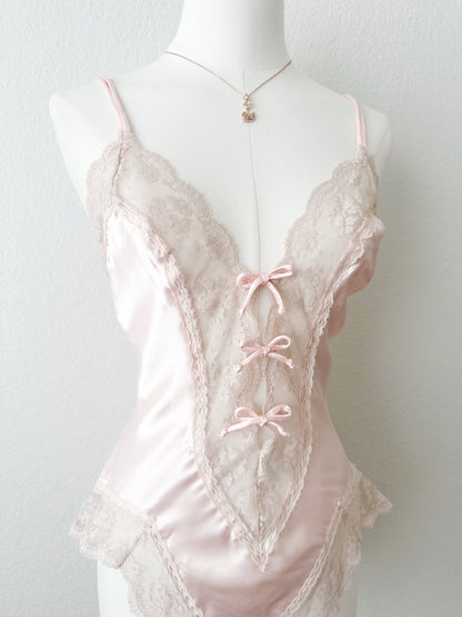 Vintage Blush Ribbon Teddy