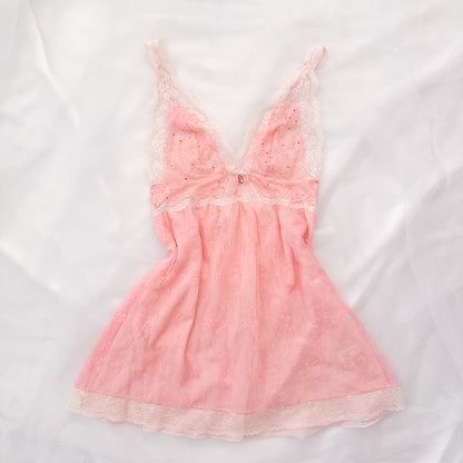 Rare Vintage Floral Lace Babydoll