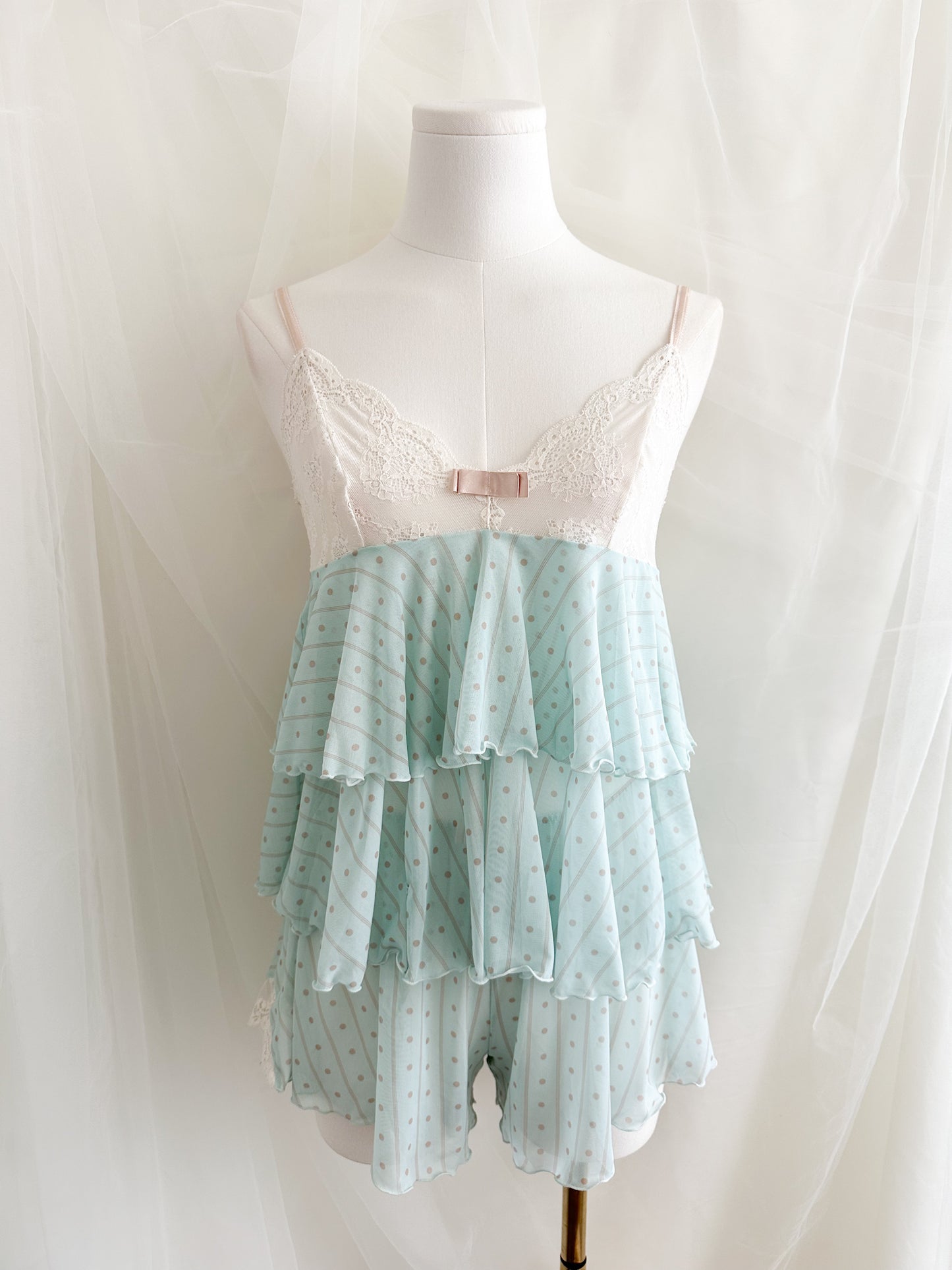 Power Dot Lace Babydoll Set