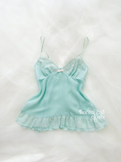 Teal Floral Ruffle Camisole