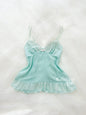 Teal Floral Ruffle Camisole