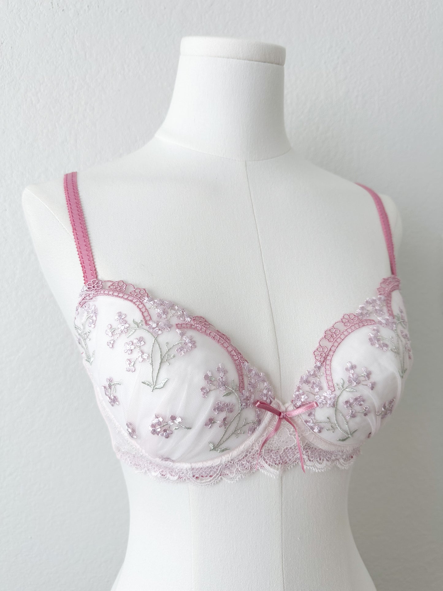 Pink Floral Bra Set