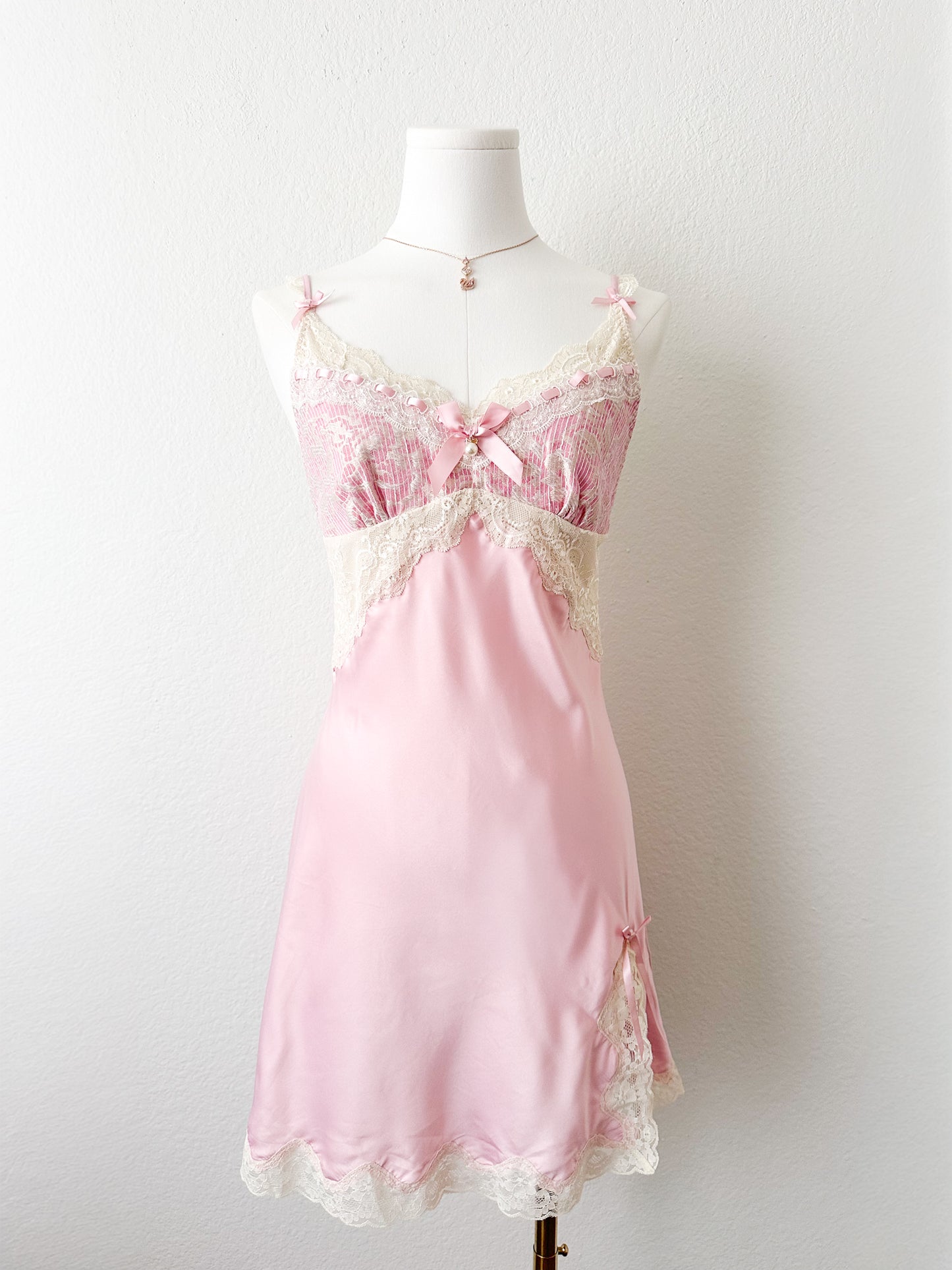 Rare Rosé Lace Reverie Slipdress