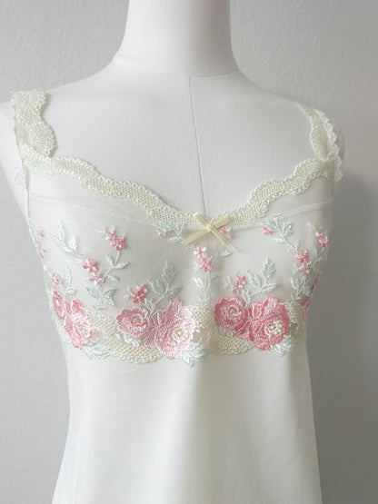 Rosy Lace Cream Camisole