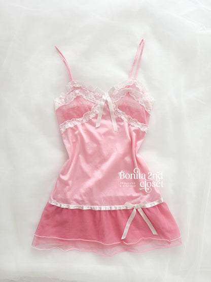 Strawberry Silk Ribbon Slipdress