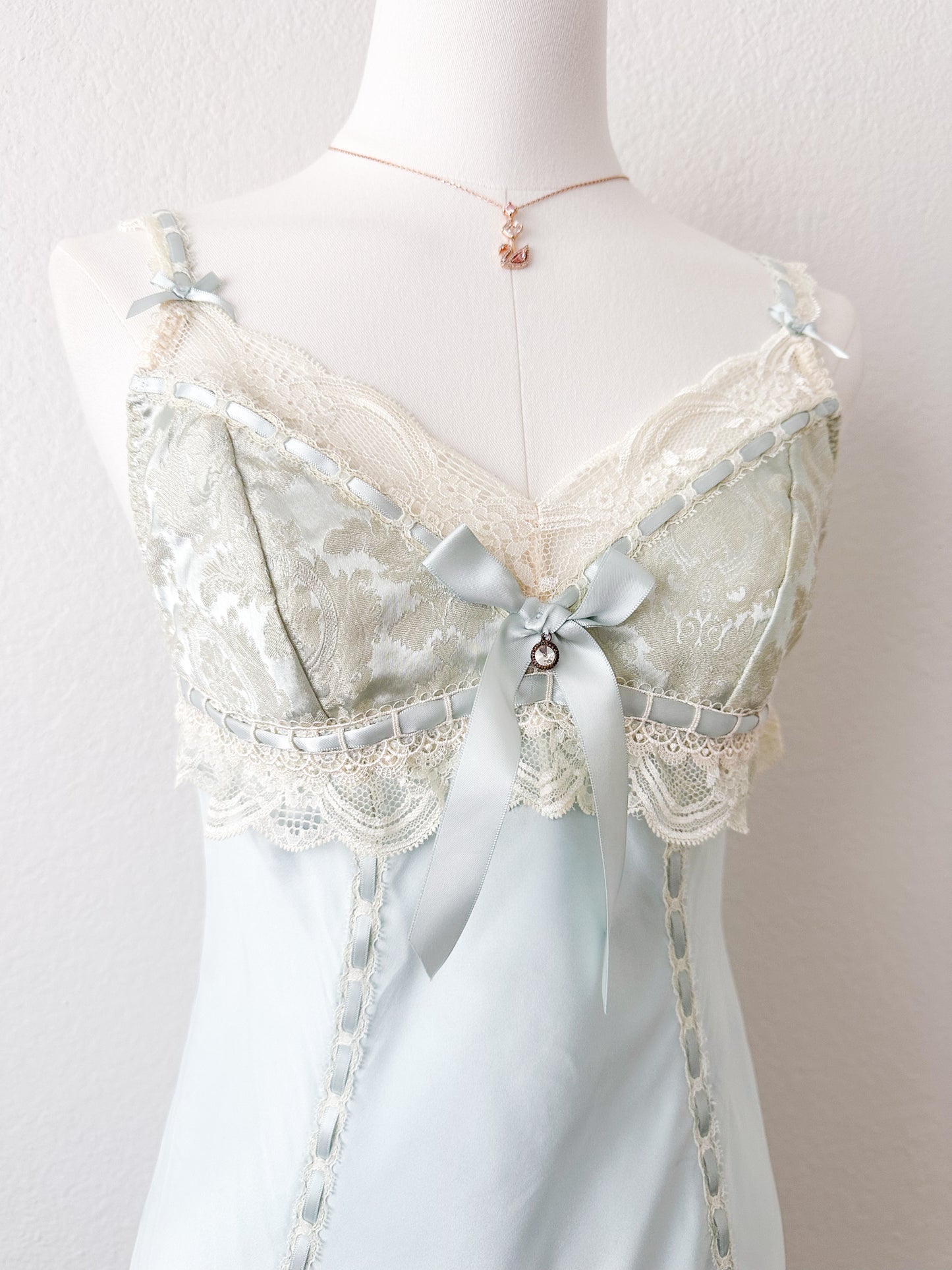 Rare Bleu Lace Reverie Slipdress