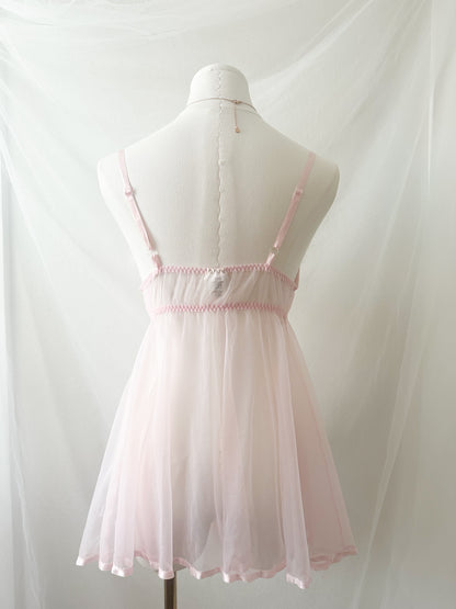 Vintage Blush Swan Feather Babydoll