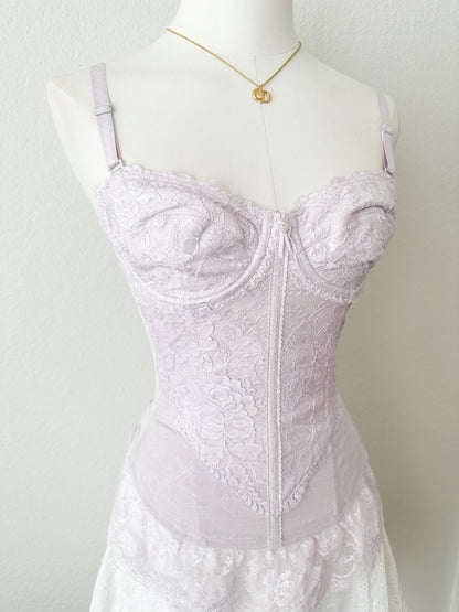 Lilac Lace Corset 30C