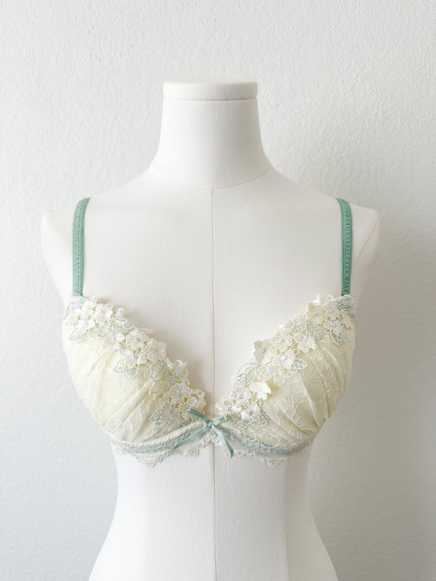 Sage Blossom Lace Bra Set