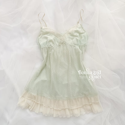 Mint Cream Suffle Babydoll slip
