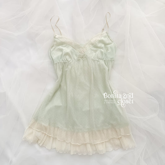Mint Cream Suffle Babydoll slip