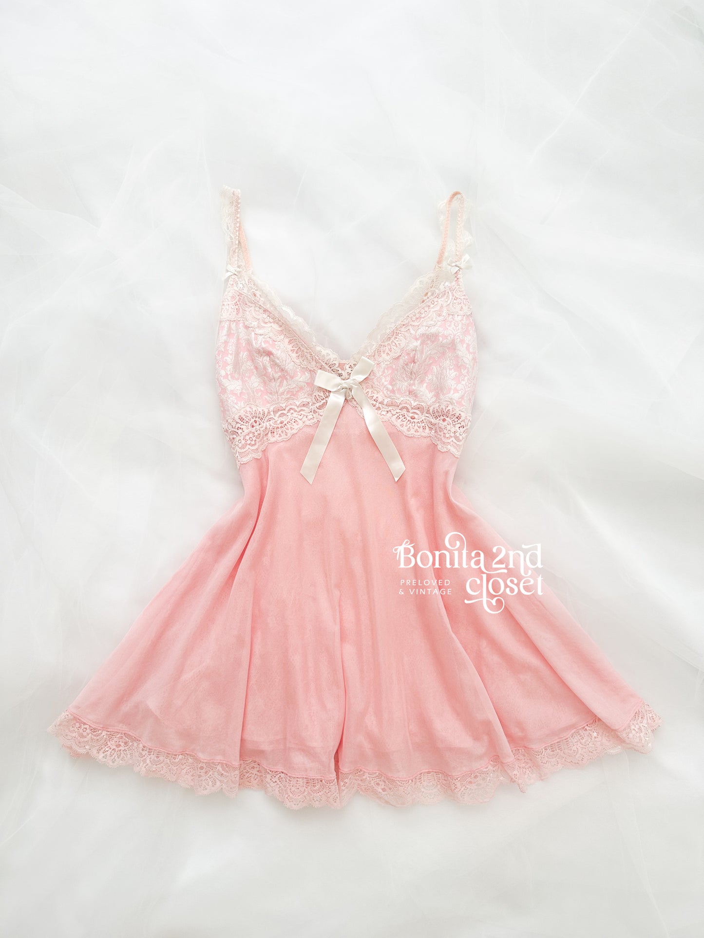 Rare Blush Lace Babydoll Slipdress